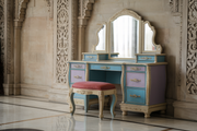 Classic Ornate Dressing Table with Mirror – Made of High Quality & Durable Teak Wood