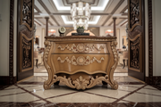 Durable Wooden Bedside Table – Intricate Hand-Carved Teak Design for Every Décor