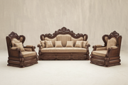 Grand Handcrafted Sofa Set – Durable Teak Wood with Ornate Finishes