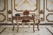 Vintage Study Table and Chair - A Luxurious, High-Quality Piece of Royal Craftsmanship