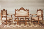 Elegant Handcrafted Sofa Set – Durable Teak Wood with Luxurious Appeal