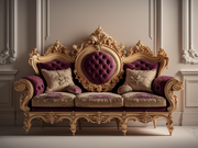 Elegant Wooden Sofa Set – Durable Handcrafted Teak with Intricate Finish