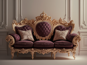 Luxurious Wooden Sofa Set – Durable Handcrafted Teak with Artistic Detailing