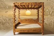 Modern Hand-Carved Wooden Bed – Teak Wood Durability Meets Artistry