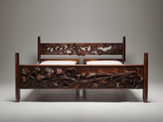 Elegant Traditional Wooden Bed – Durable Teak and Intricate Details
