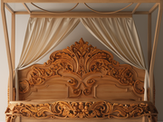 Vintage-Style Hand-Carved Bed – Teak Wood with Premium Craftsmanship