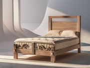 Durable Teak Wooden Bed – Elegant Handcrafted Furniture for Your Home