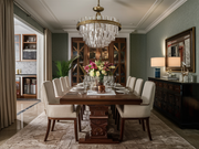 Durable Teak Wood Dining Table with Hand-Carved Details for Elegance