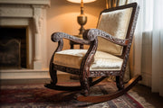 Vintage Style Teak Wood Rocking Chair – 100% Hand Carved | Durable Luxury Wooden Seating