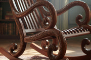 Luxury Hand Carved Teak Rocking Chair – Heirloom Quality for Indoors or Outdoors