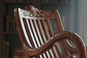 Luxury Hand Carved Teak Rocking Chair – Heirloom Quality for Indoors or Outdoors