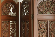 4-Panel Hand Carved Teak Room Divider – Decorative Wooden Partition for Stylish Space Separation