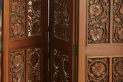 4-Panel Hand Carved Teak Room Divider – Decorative Wooden Partition for Stylish Space Separation
