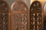 Premium Teak Wood Hand Carved Room Divider – Ornate Folding Partition for Living & Bedroom