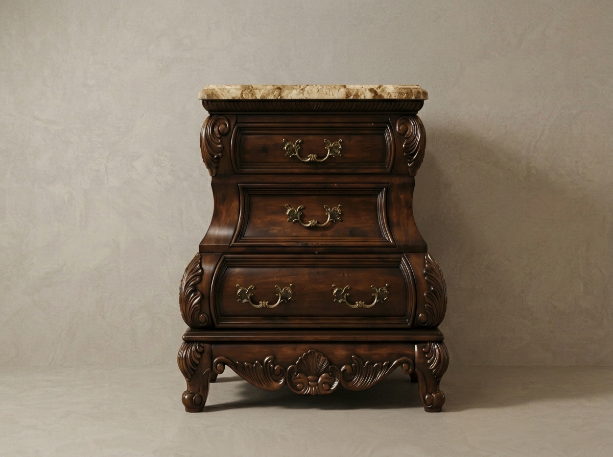 Royal 4-Piece Luxury Canopy Bedroom Set in Dark Cherry | Hand Carved Solid Teak Wood Bed with Matching Nightstands