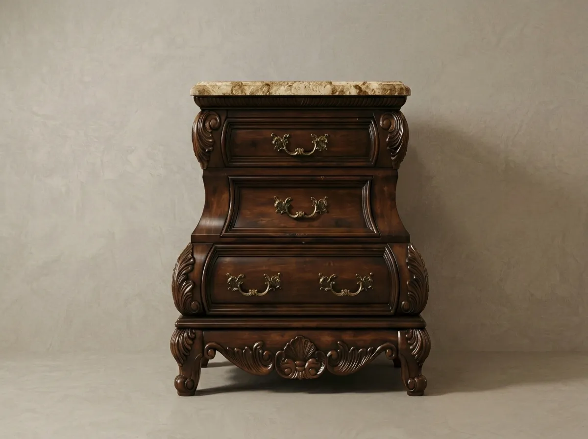 Royal 4-Piece Luxury Canopy Bedroom Set in Dark Cherry | Hand Carved Solid Teak Wood Bed with Matching Nightstands