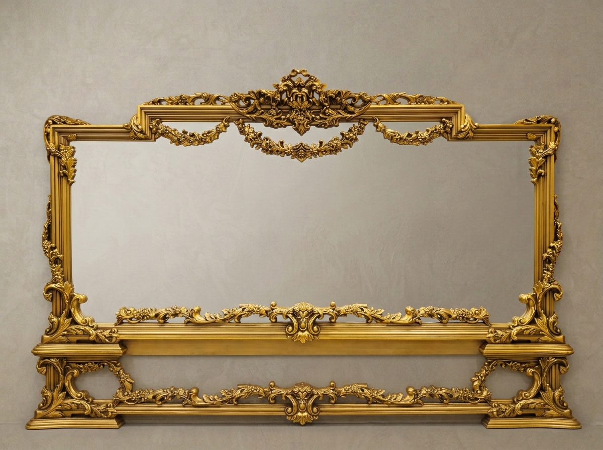 Vintage Square Handcrafted Teak Wood Mirror Frame | Hand-Painted Traditional Indian Wall Mirror
